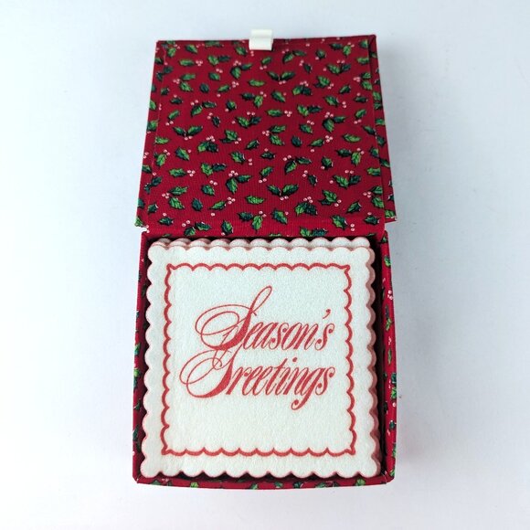 Vintage Renner Davis Christmas Party Coasters w/ Box - Picture 1 of 9
